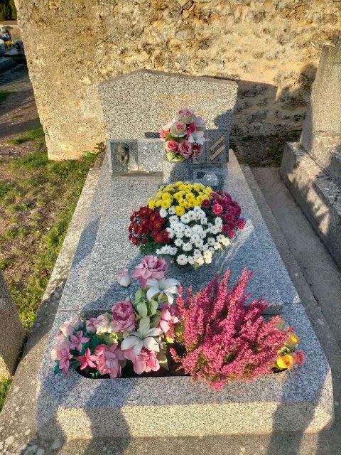 fleurs sur cimetiere