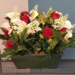 fleurs funeraire en vase